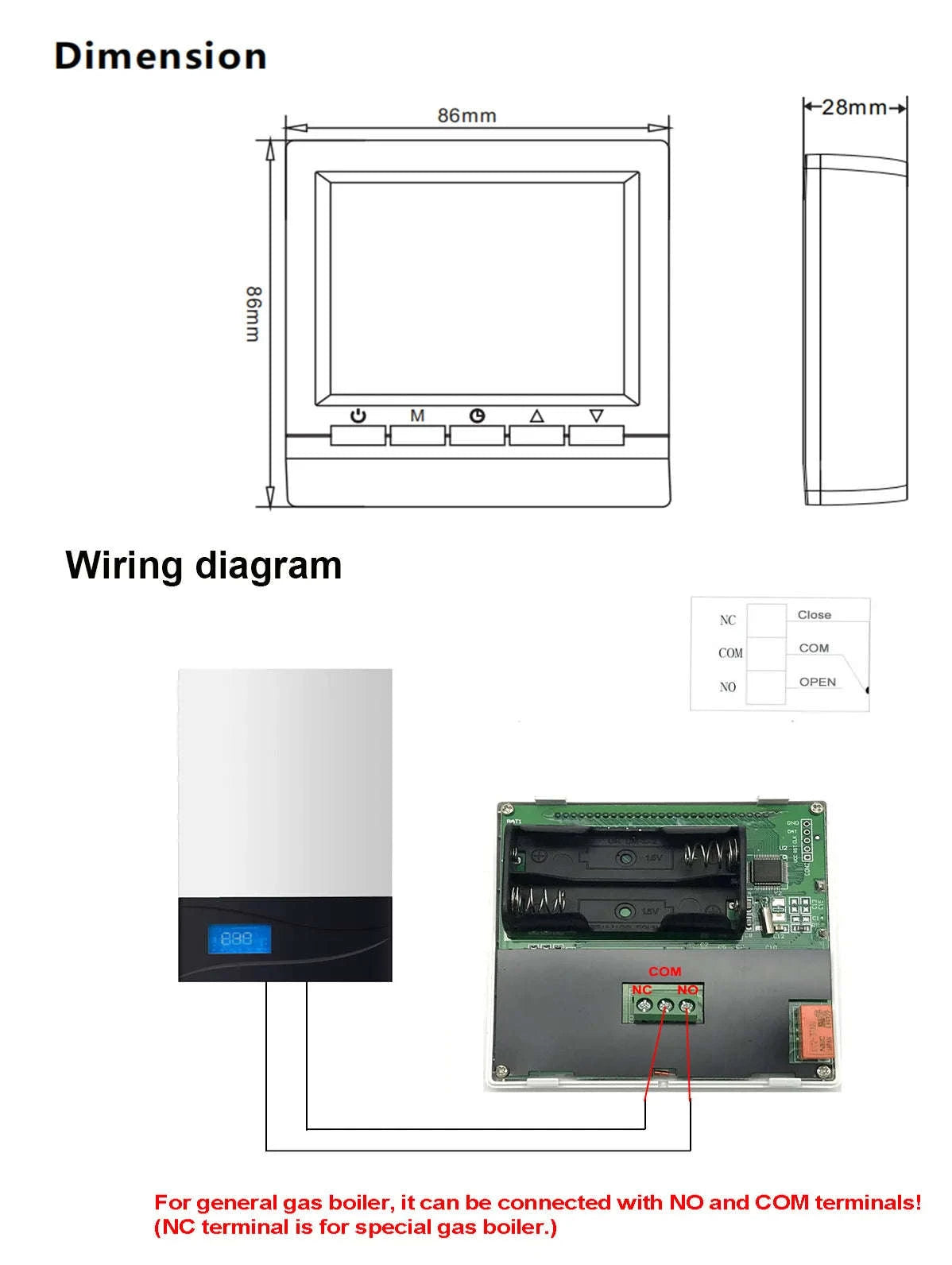 Digital Gas Boiler Thermostat-ME83B