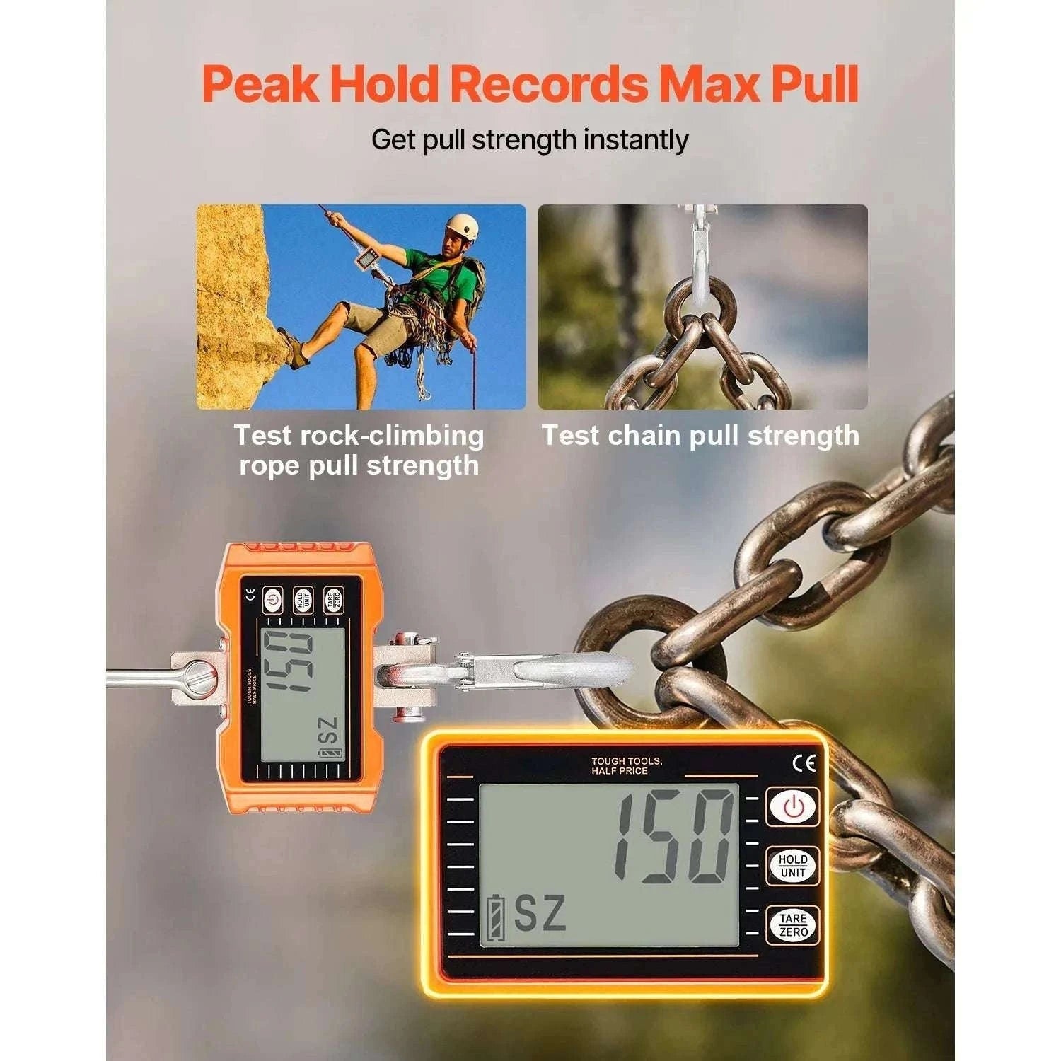 Digital Hanging Crane Scale 1000kg with Remote & LCD Display-1000 kg / GERMANY