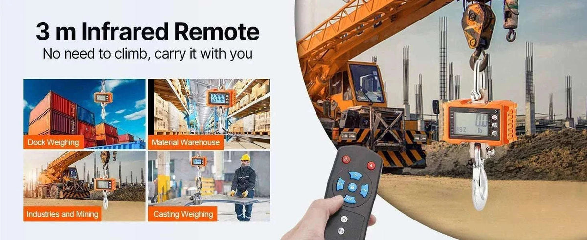 Digital Hanging Crane Scale 1000kg with Remote & LCD Display-1000 kg / GERMANY