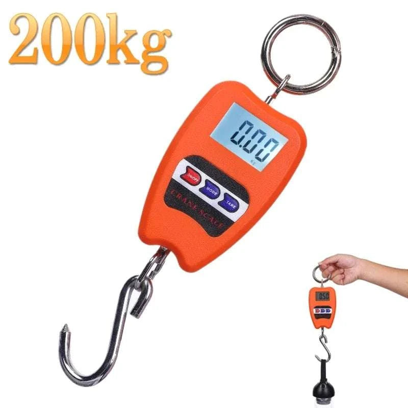 Digital Hanging Scale 200kg / 441lb with LCD Display Hook-Default Title