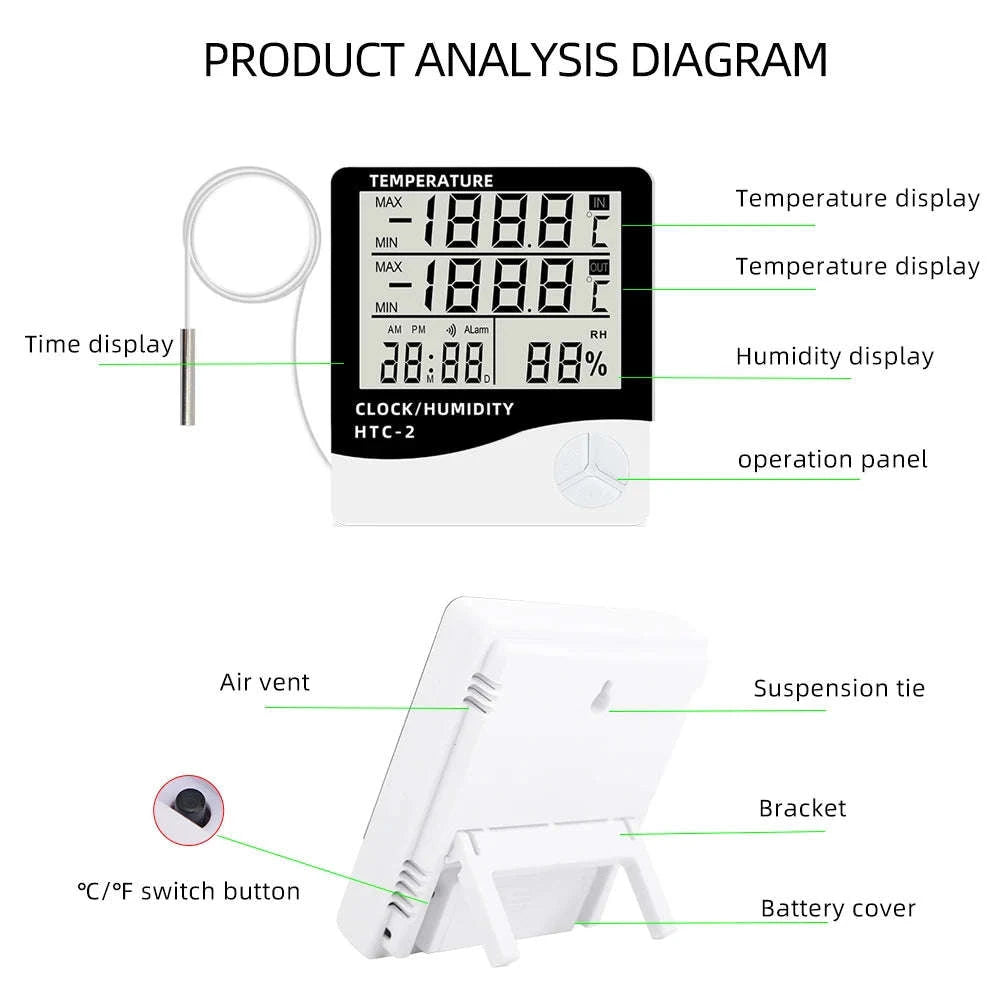 Digital Hygrometer Temperature and Humidity Meter HTC-1 / HTC-2-HTC-2