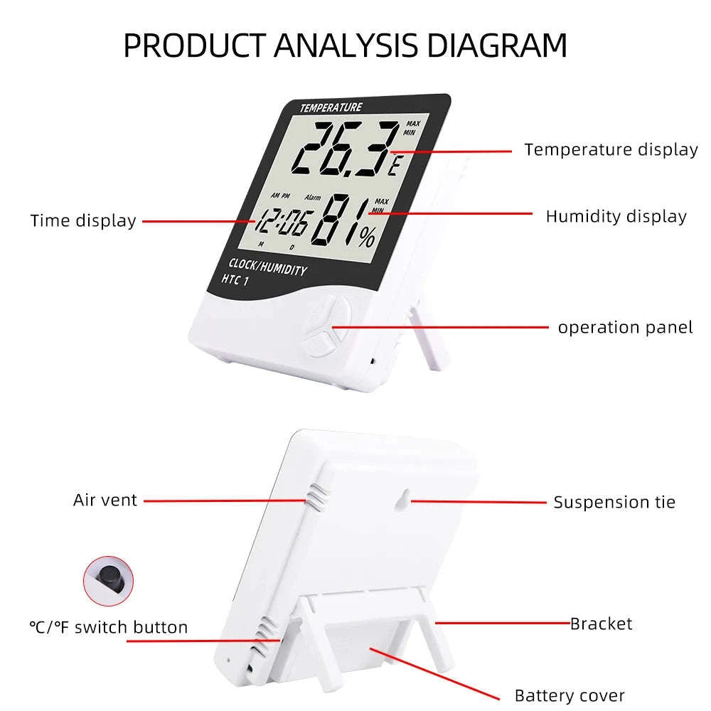 Digital Hygrometer Temperature and Humidity Meter HTC-1 / HTC-2-HTC-2