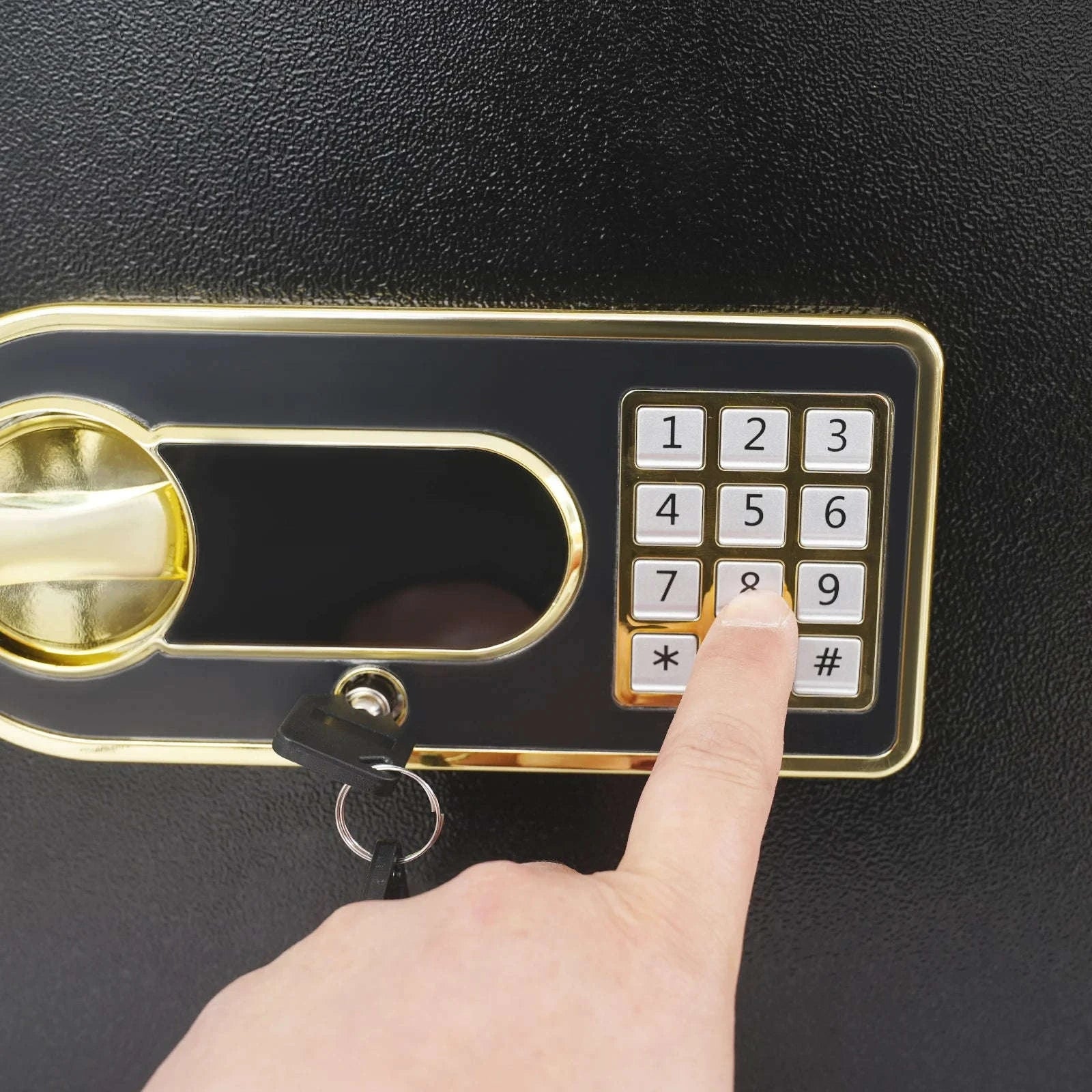 Digital Keypad Safe Box 6.6Gal Steel Security-Black / GERMANY