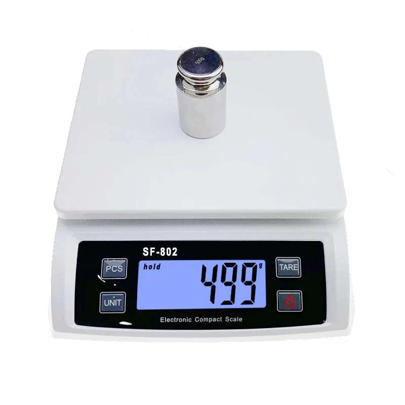 Digital Kitchen Scale 30kg Capacity with 0.1g Accuracy LCD Display-White-SF-802 / 30Kg