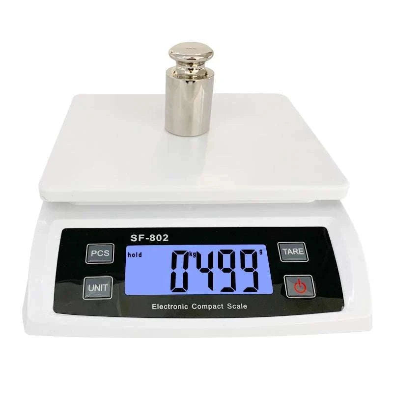 Digital Kitchen Scale 30kg Capacity with 0.1g Accuracy LCD Display-White-SF-802 / 30Kg
