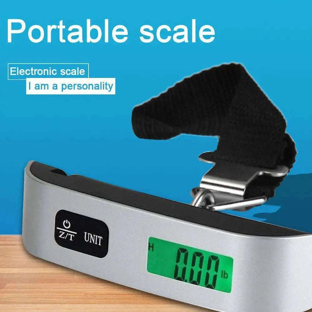 Digital Luggage Scale 110lb/50kg with LCD Display-Silver