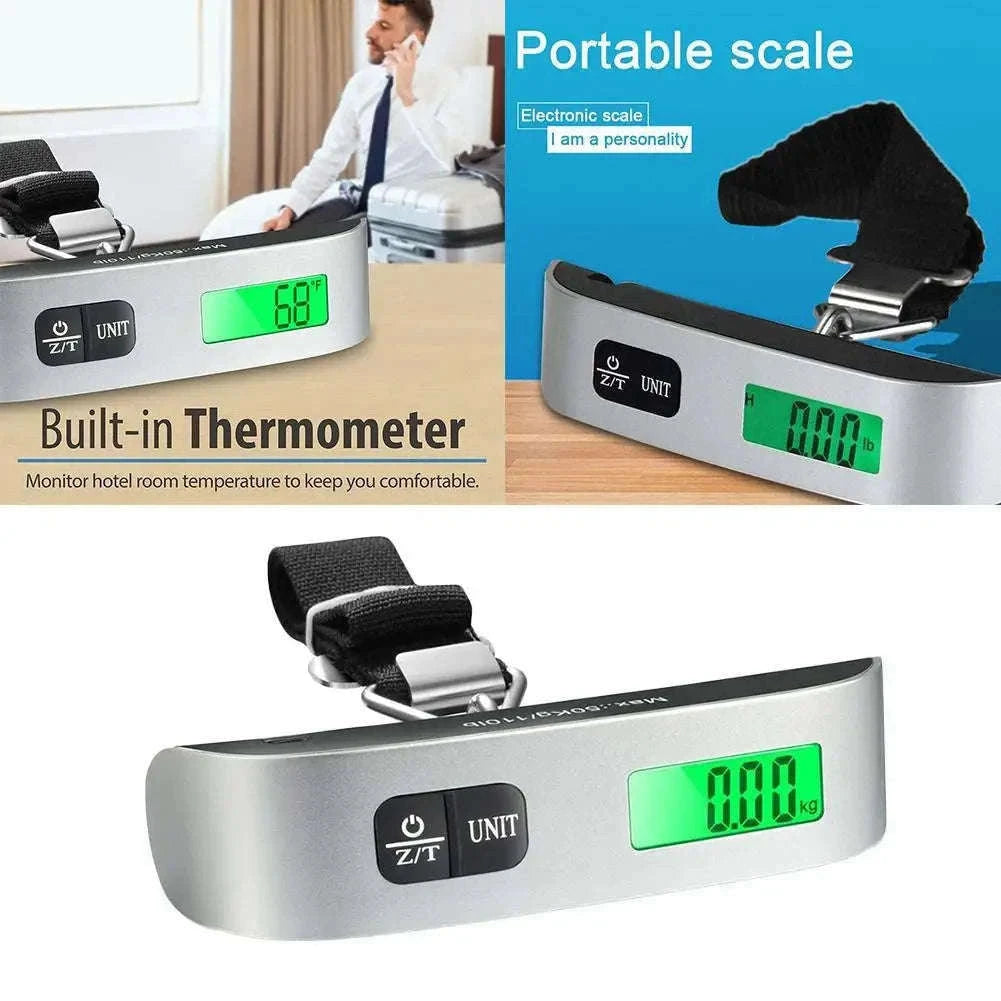 Digital Luggage Scale 110lb/50kg with LCD Display-Silver