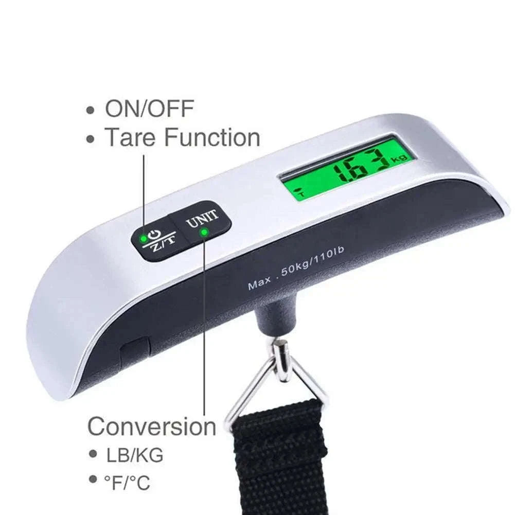 Digital Luggage Scale 110lb/50kg with LCD Display-Silver