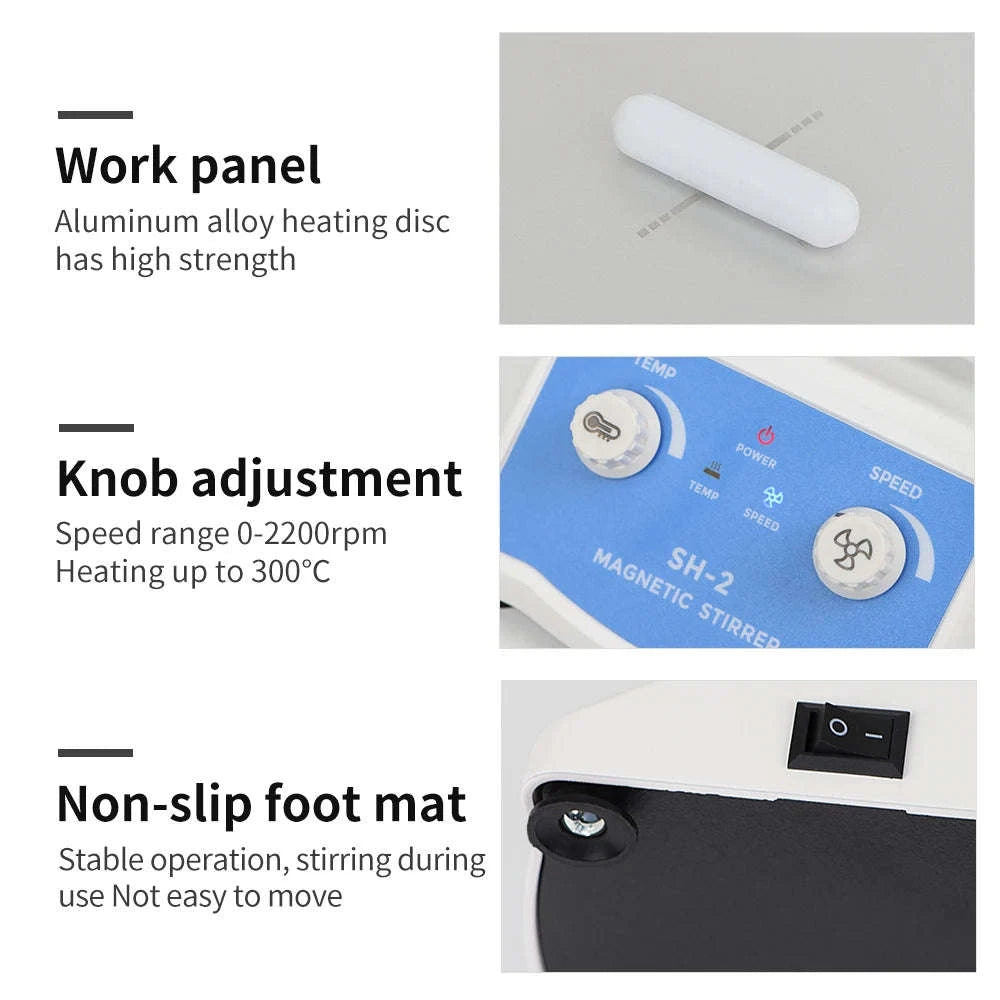 Digital Magnetic Stirrer with Heating Plate and 1600rpm Speed-EU Plug / CHINA
