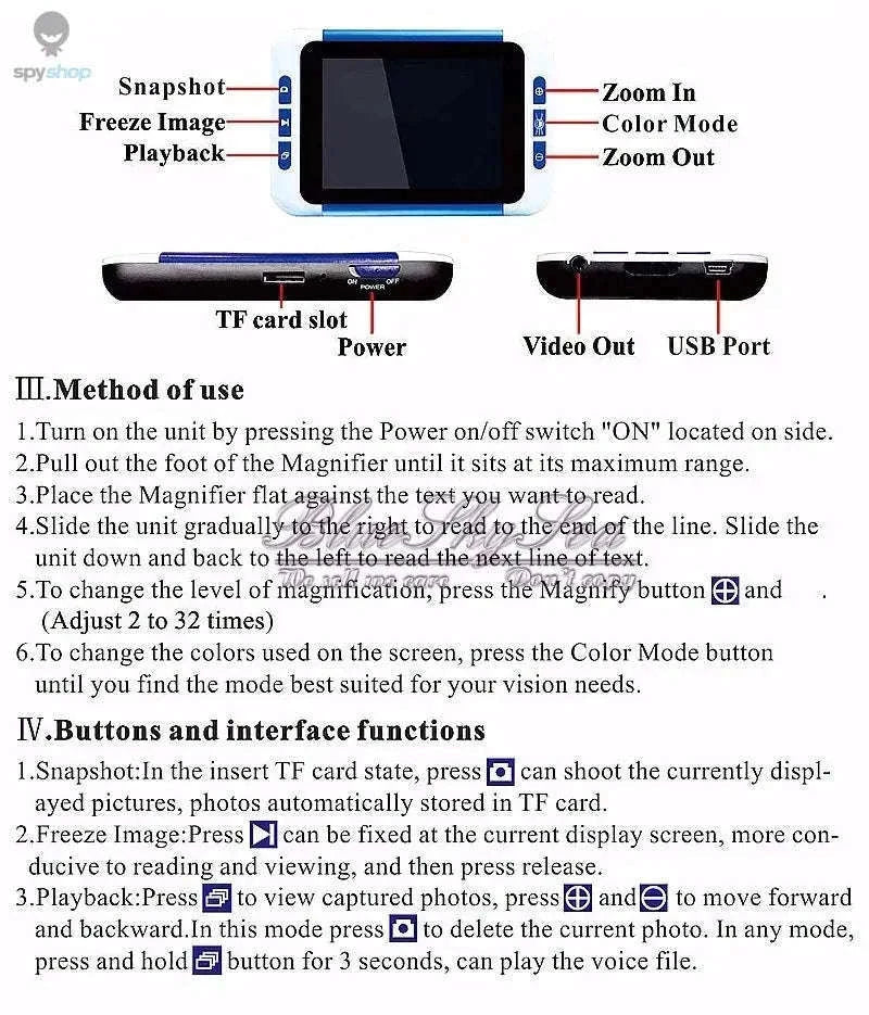 Digital Magnifier 3.5-Inch 2–32× Electronic Reader-Default Title