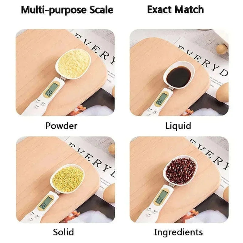 Digital Measuring Spoon Scale for Precise Kitchen Measuring-Black 1Pcs