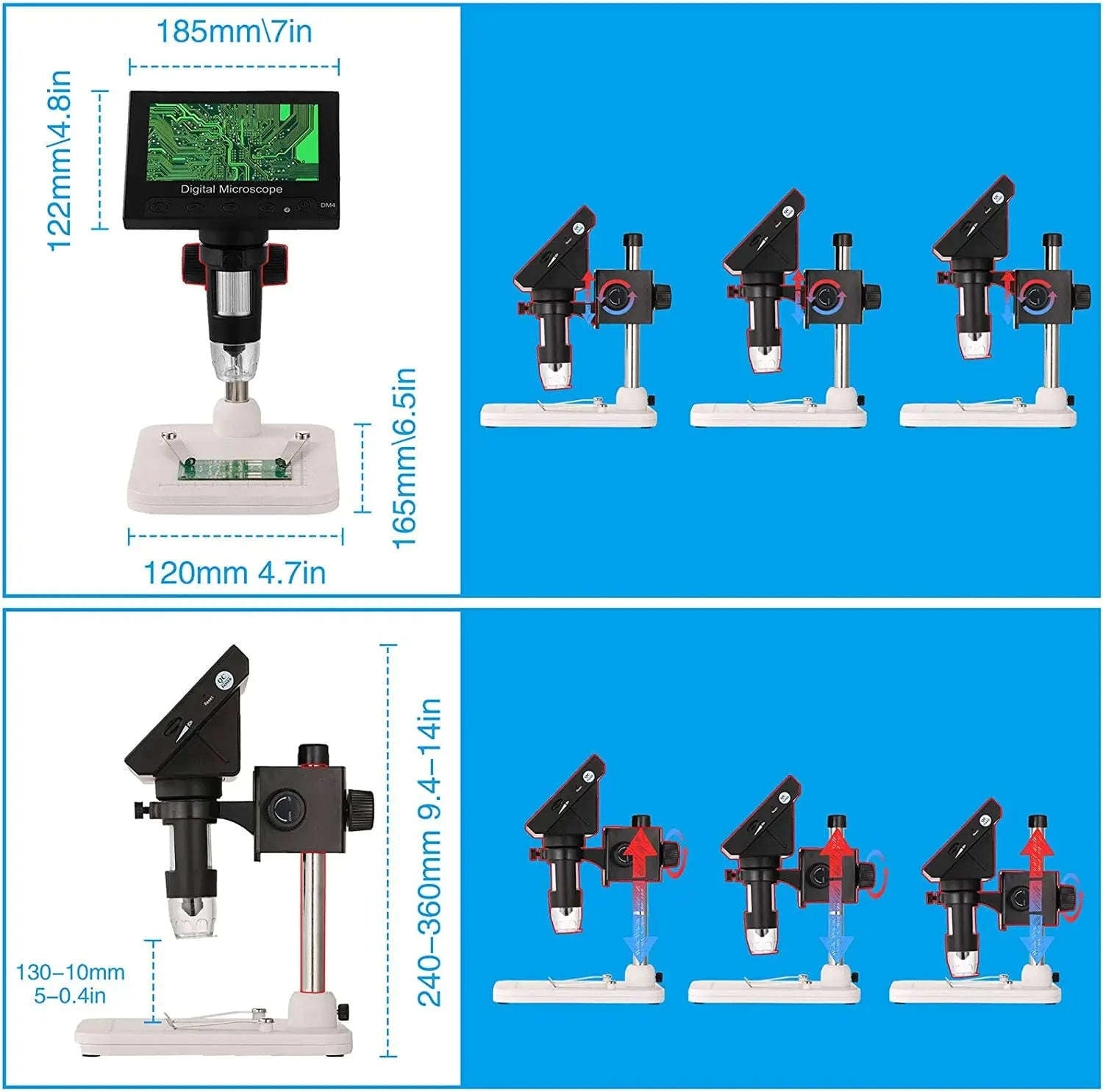Digital Microscope 1200X for Soldering, Coins & PCB Inspection-DM9 / 1200X
