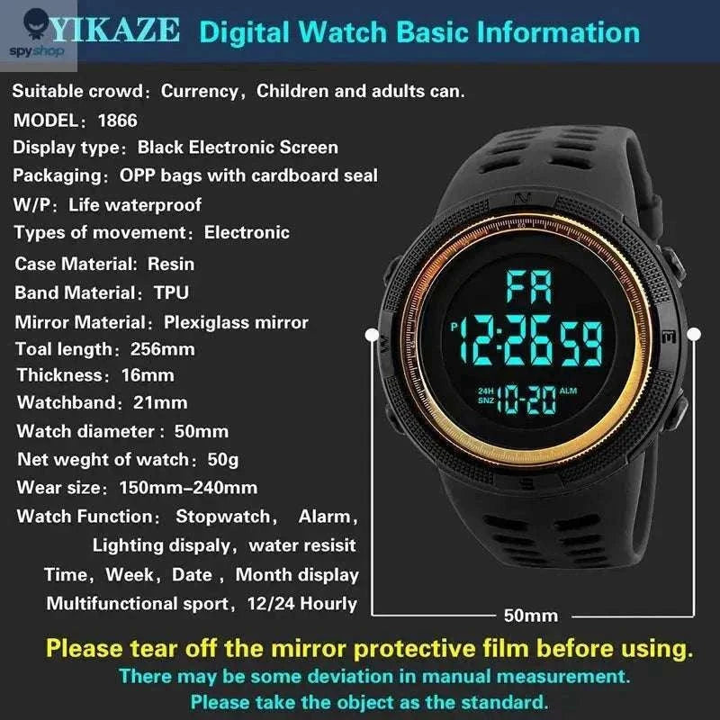 Digital Military Sports Watch for Men, Teens and Kids-Red