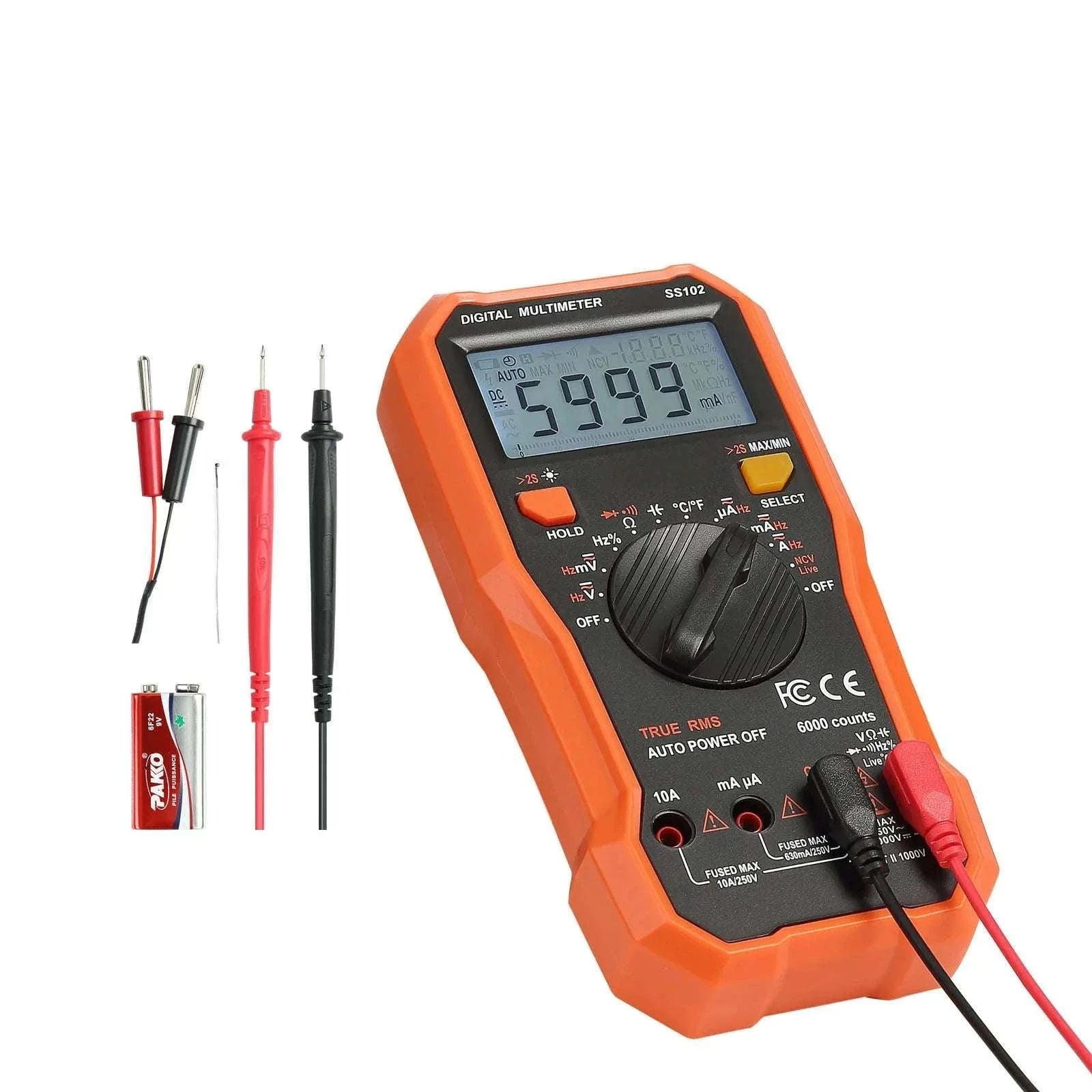 Digital Multimeter 6000 Count TRMS Auto-Ranging Voltage Tester-750VAC 1000VDC / United States