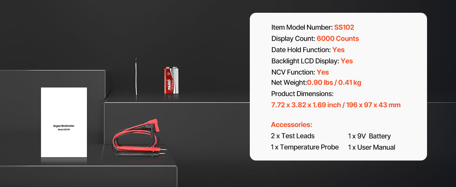 Digital Multimeter 6000 Count TRMS Auto-Ranging Voltage Tester