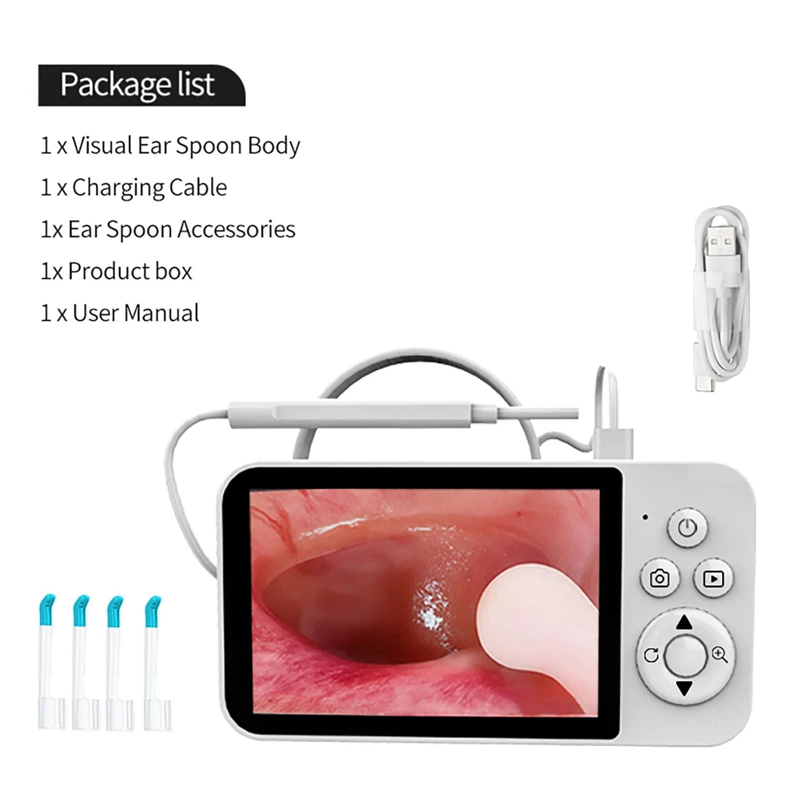 Digital Otoscope with 4.3" HD Screen Ear Wax Removal Camera Tool-P60 4.3 INCH / United States