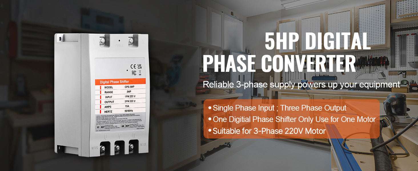 Digital Phase Converter Single to 3 Phase 5HP 7.5HP 10HP-7.5HP / United States