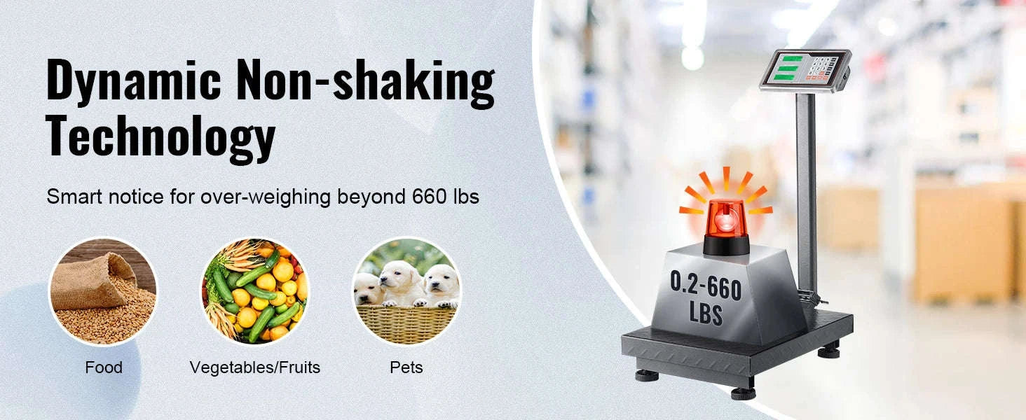 Digital Platform Scale 660 lbs with LB/KG Tare and Price Calculator-United States