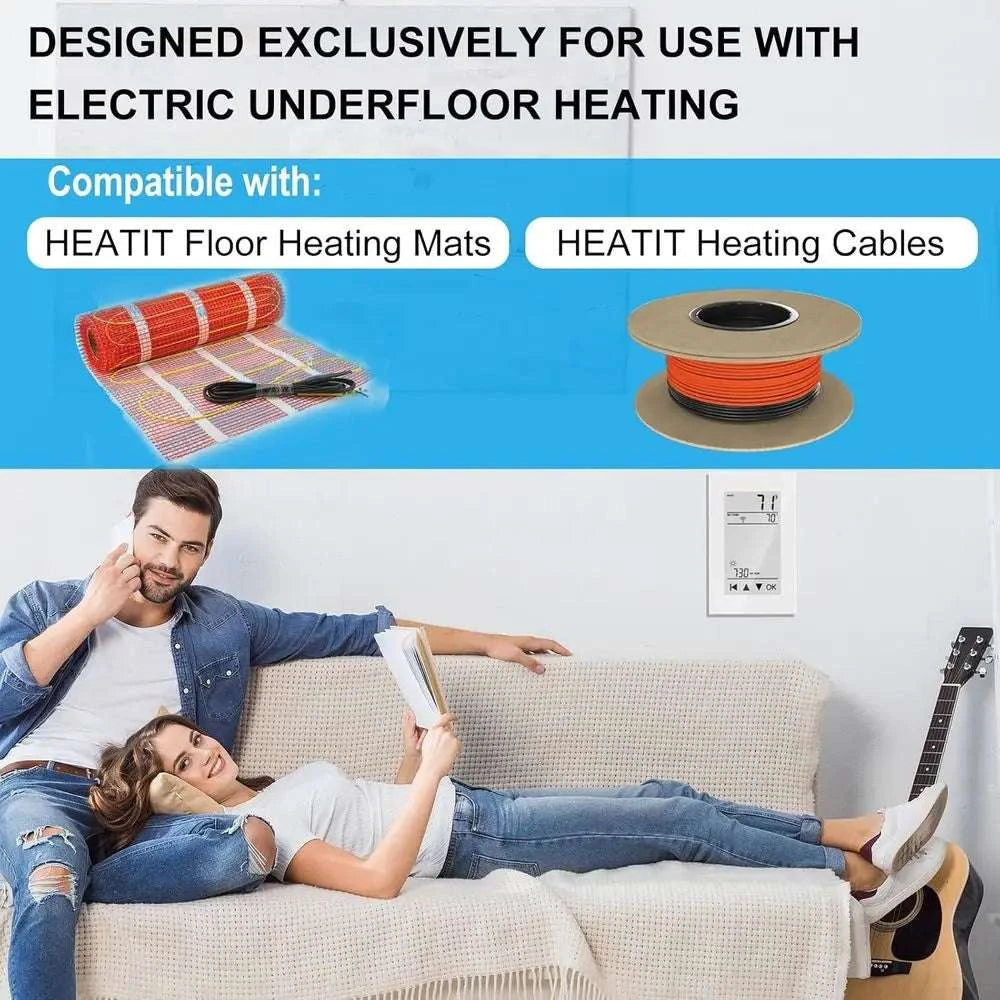Digital Programmable Thermostat for Floor Heating with LCD Display-United States