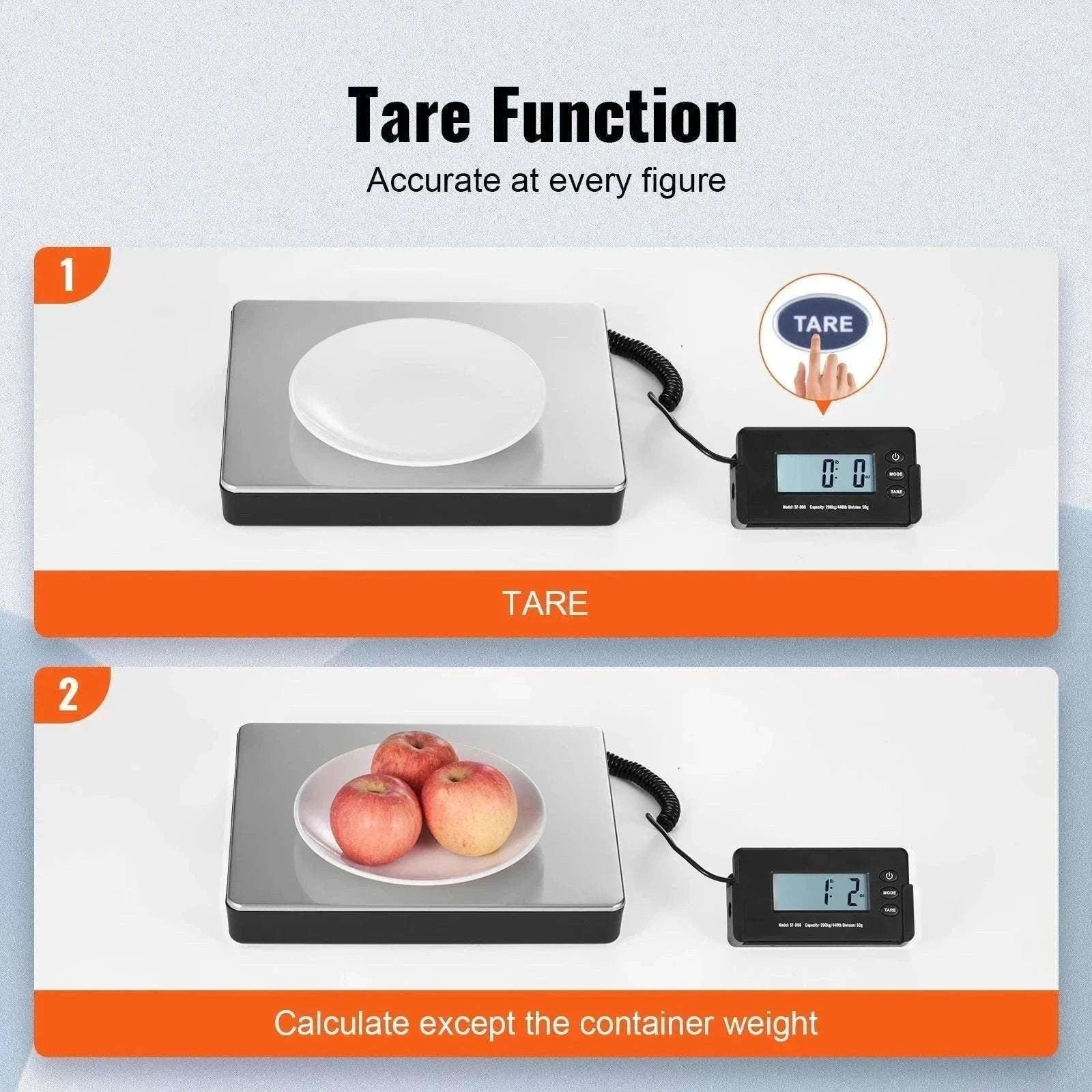 Digital Shipping Scale 440 lb Capacity with LCD & Tare Function-440 lbs / CZECH REPUBLIC