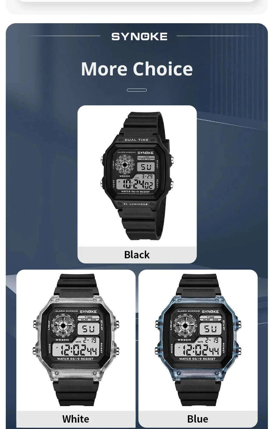 DIGITAL SPORTS WATCH with Luminous Display and Daily Tools-Grey