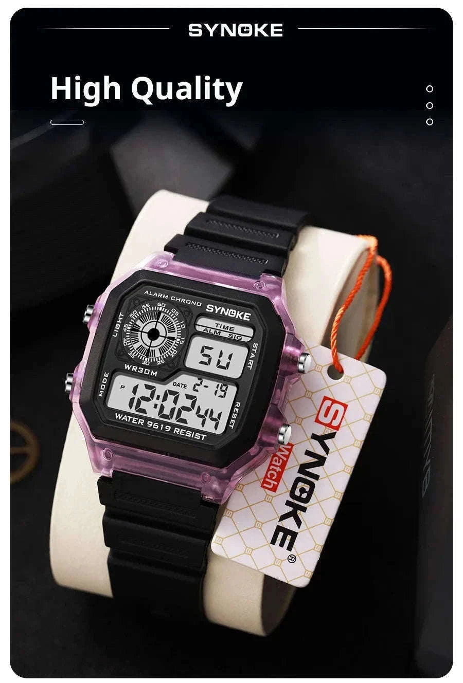 DIGITAL SPORTS WATCH with Luminous Display and Daily Tools-Grey