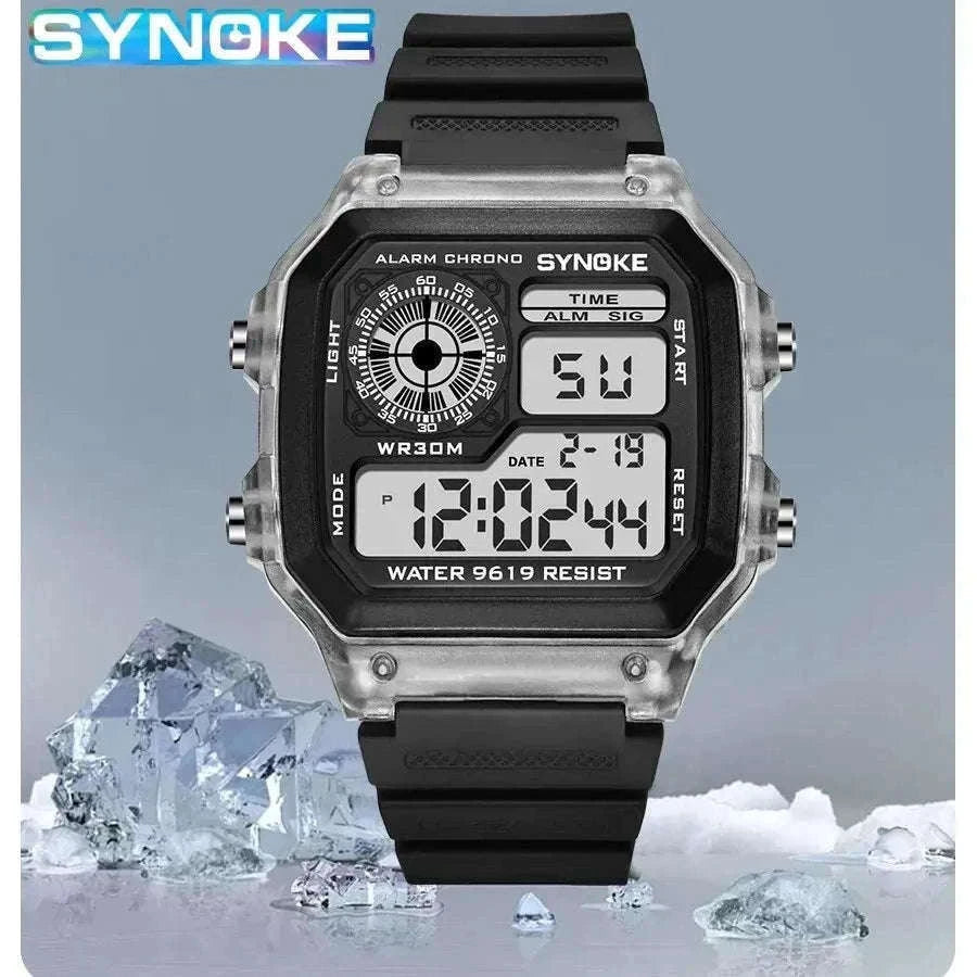 DIGITAL SPORTS WATCH with Luminous Display and Daily Tools-Grey