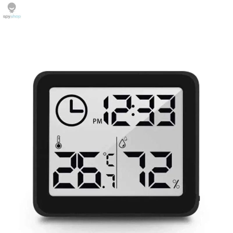 Digital Temperature Humidity Clock with LED Display-White with battery