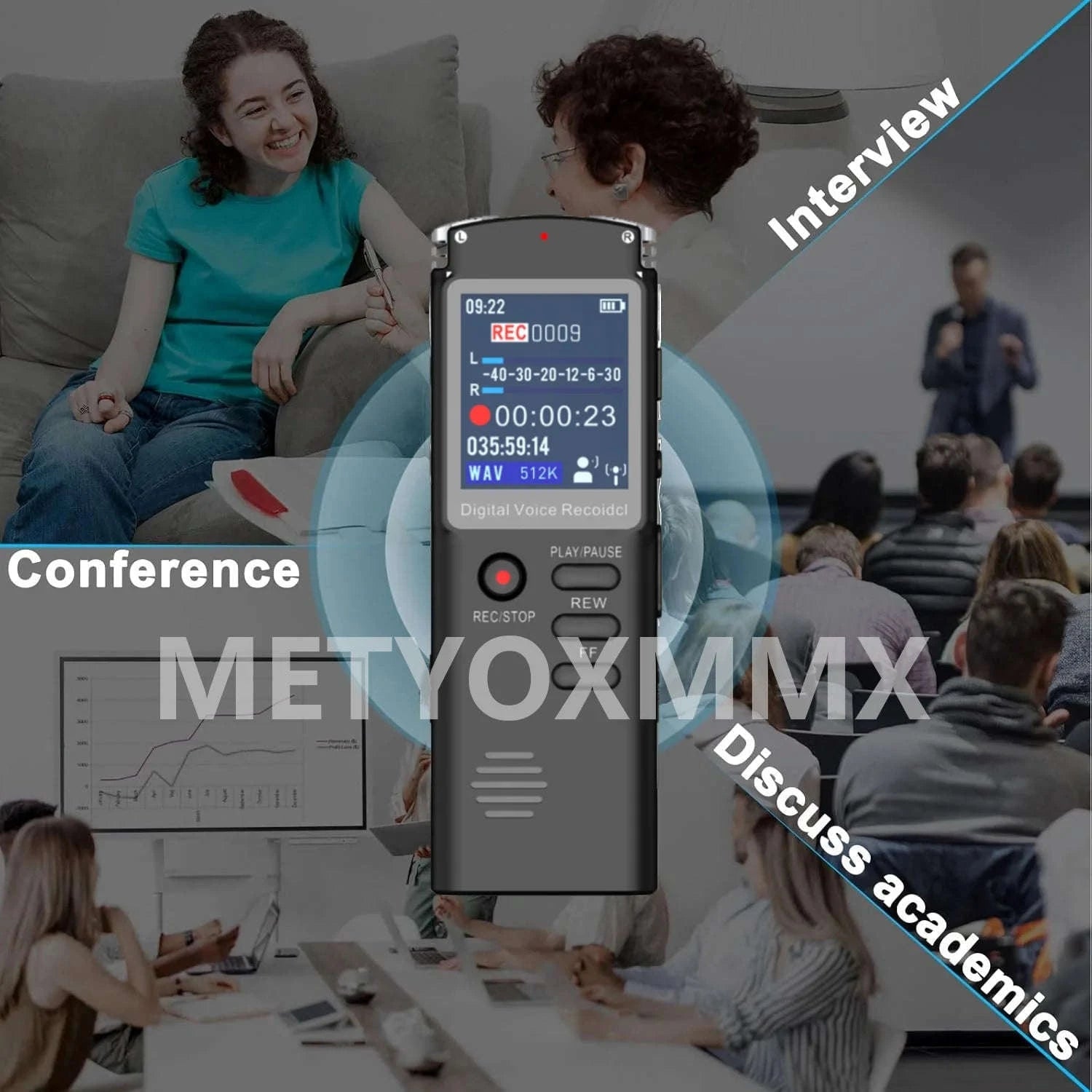 Digital Voice Recorder T60C – Upgraded Mini Audio Recorder with MP3 & USB-balck / 16 GB