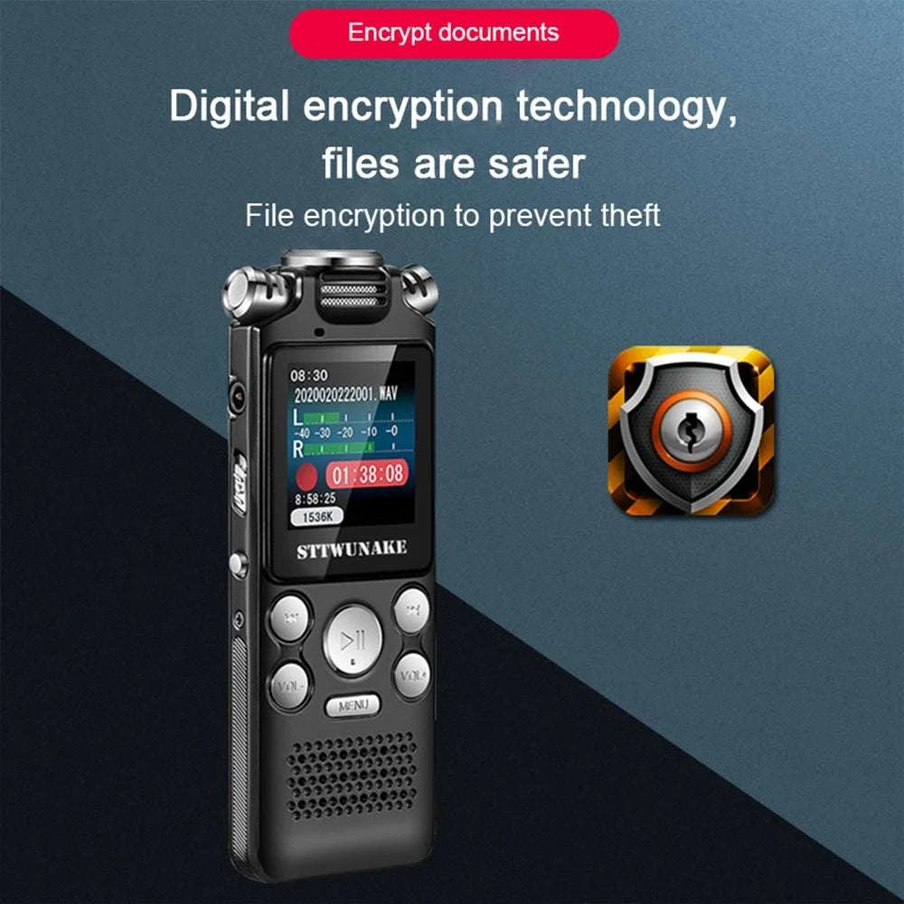 Digital Voice Recorder with Noise Reduction & 24h Recording Time-black / 32 GB
