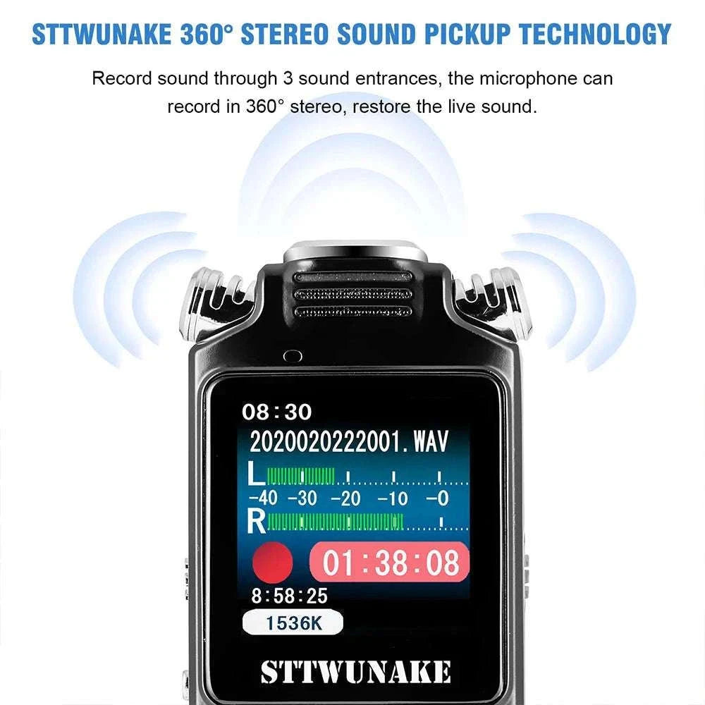 Digital Voice Recorder with Noise Reduction & 24h Recording Time-black / 32 GB