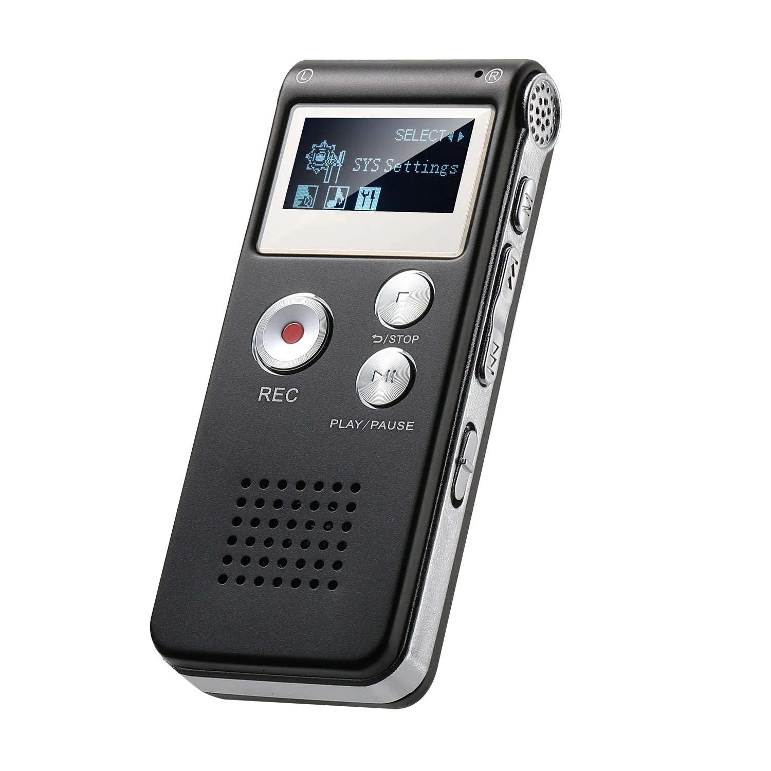 Digital Voice Recorder with Voice Activation and MP3 Playback-grey / 8 GB