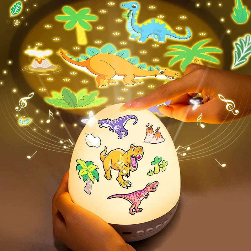 Dinosaur Egg Night Light Projector for Kids with Music & Films-Top 21films / changeable / 0-5W