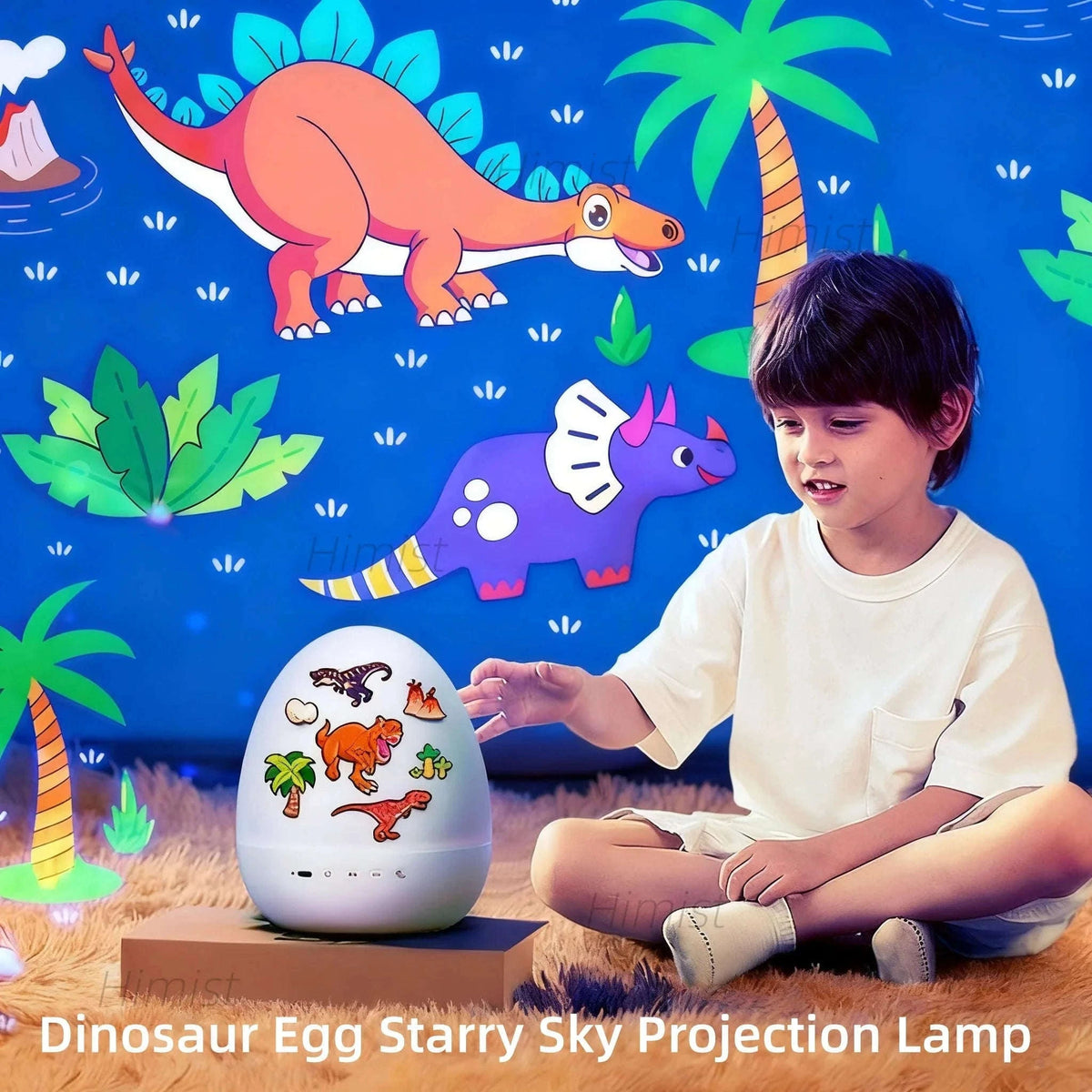 Dinosaur Egg Night Light Projector with Music and Films-Top 21films / changeable / 0-5W