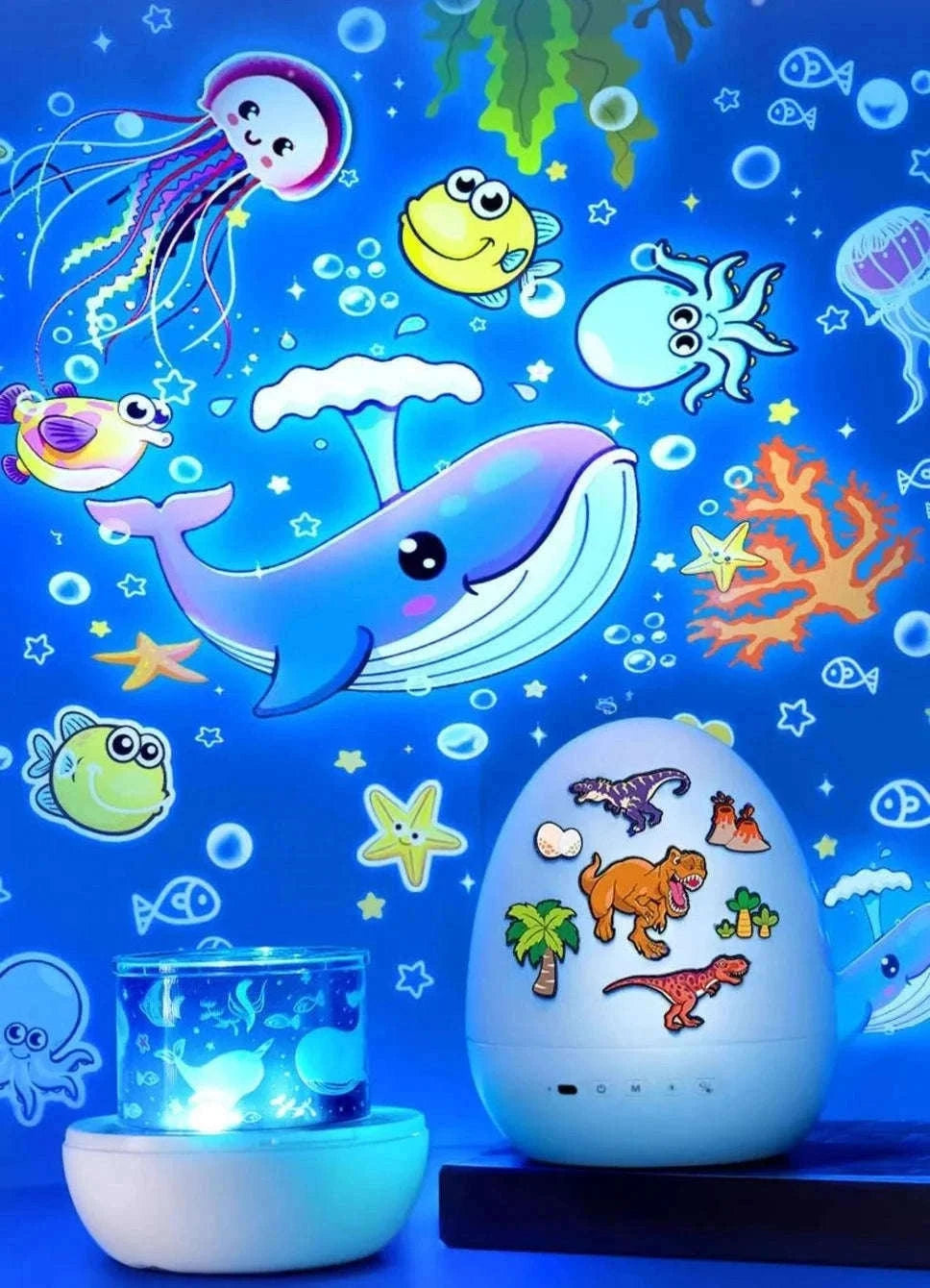 Dinosaur Egg Night Light Projector with Music and Films-Top 21films / changeable / 0-5W