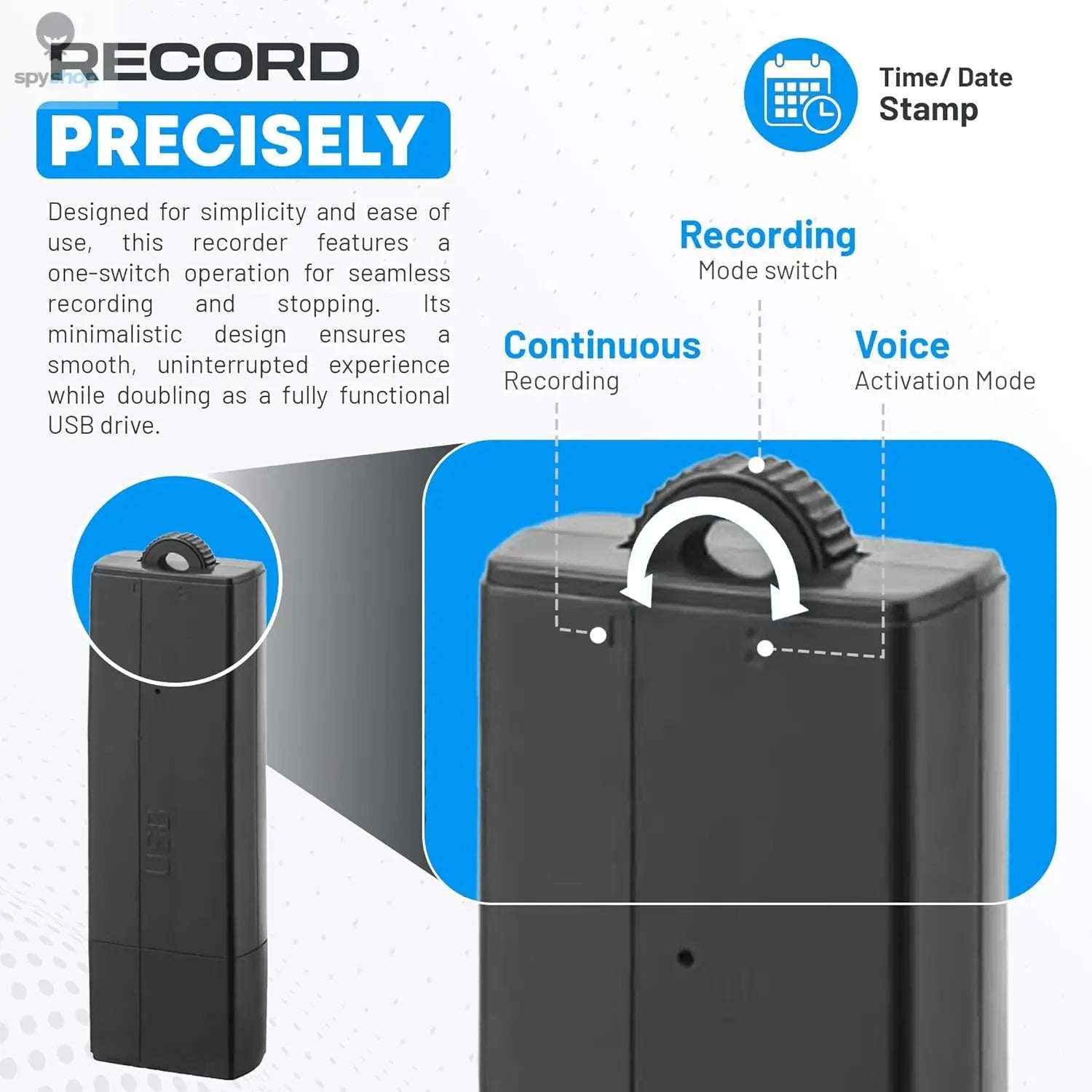 Discreet USB Voice Recorder – Long Battery, Clear Audio, Portable-Default Title