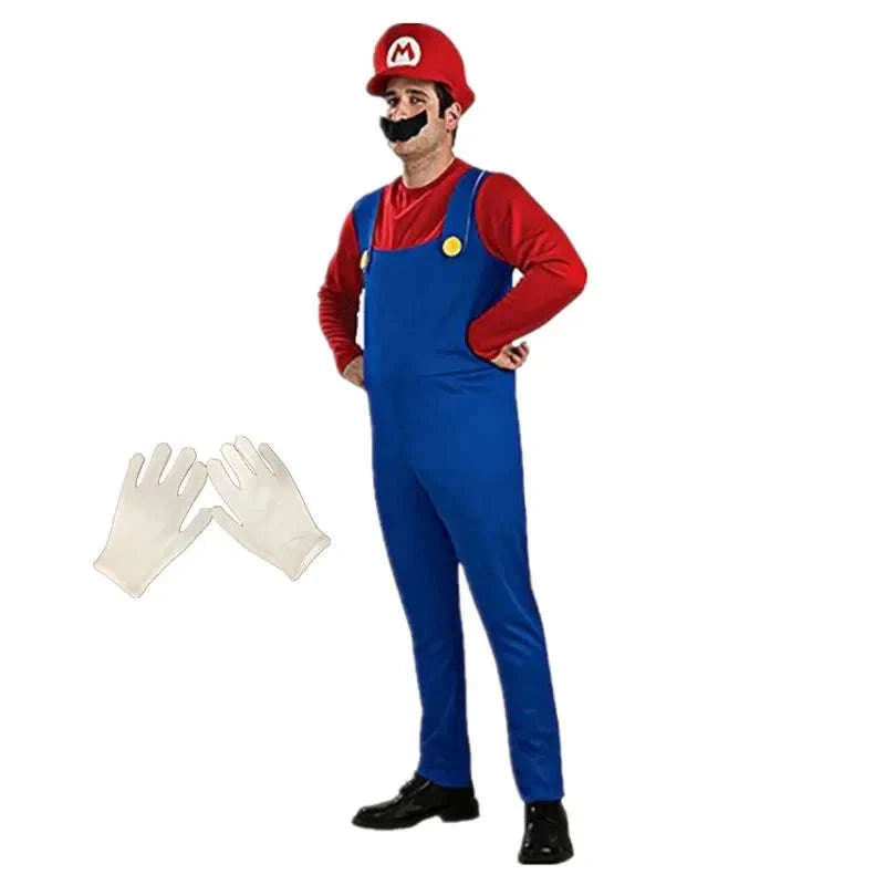 Disguise Men's Mario Costume for Adults with Hat and Mustache-S(155-165CM) / 02