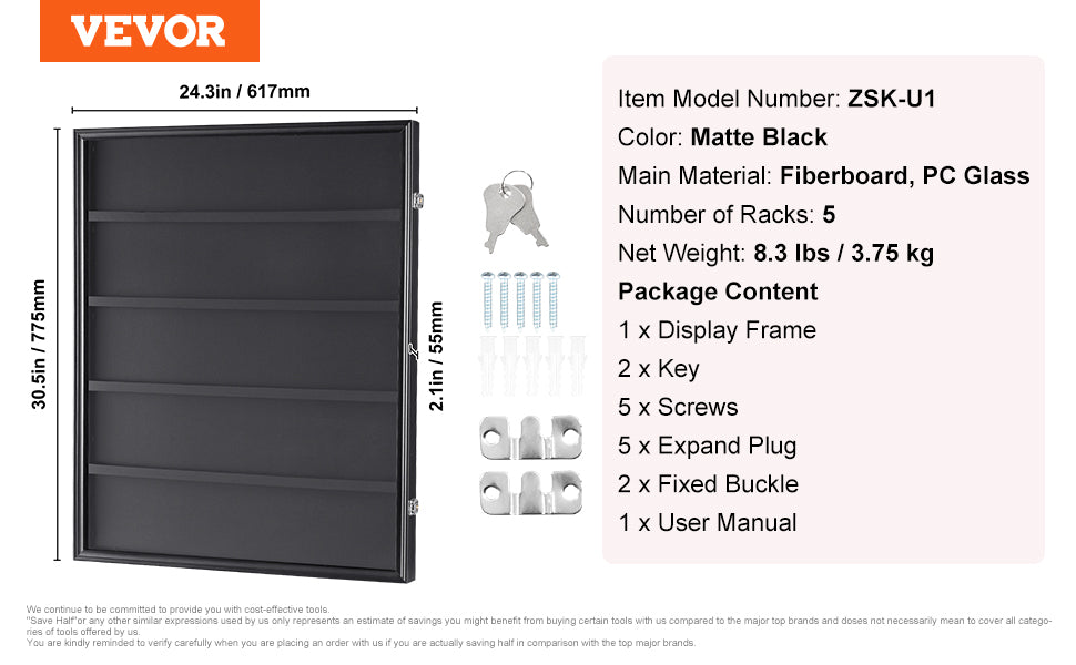 Jersey Display Frame Case with Lock and UV Protection