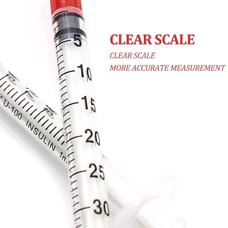 Disposable Veterinary Syringes 0.3–1ML with Needle (50/100 Pack)-1ml / 50