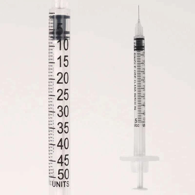 Disposable Veterinary Syringes 0.3–1ML with Needle (50/100 Pack)-1ml / 50