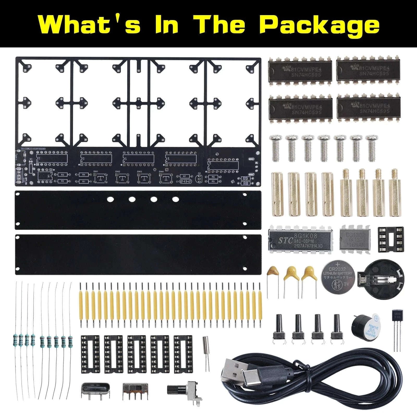 DIY Digital Alarm Clock Soldering Kit with Adjustable LED Display-Default Title