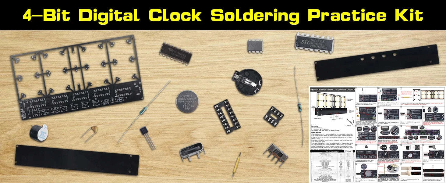 DIY Digital Alarm Clock Soldering Kit with Adjustable LED Display-Default Title