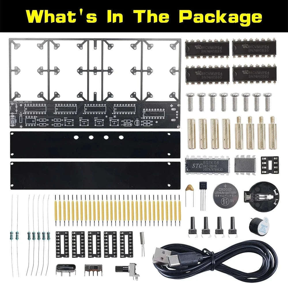 DIY Digital Alarm Clock Soldering Kit with Adjustable LED Display-Default Title