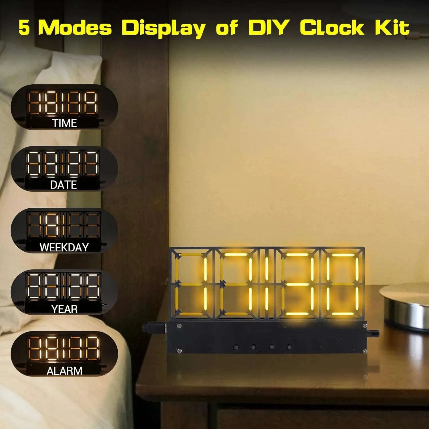 DIY Digital Alarm Clock Soldering Kit with Adjustable LED Display-Default Title