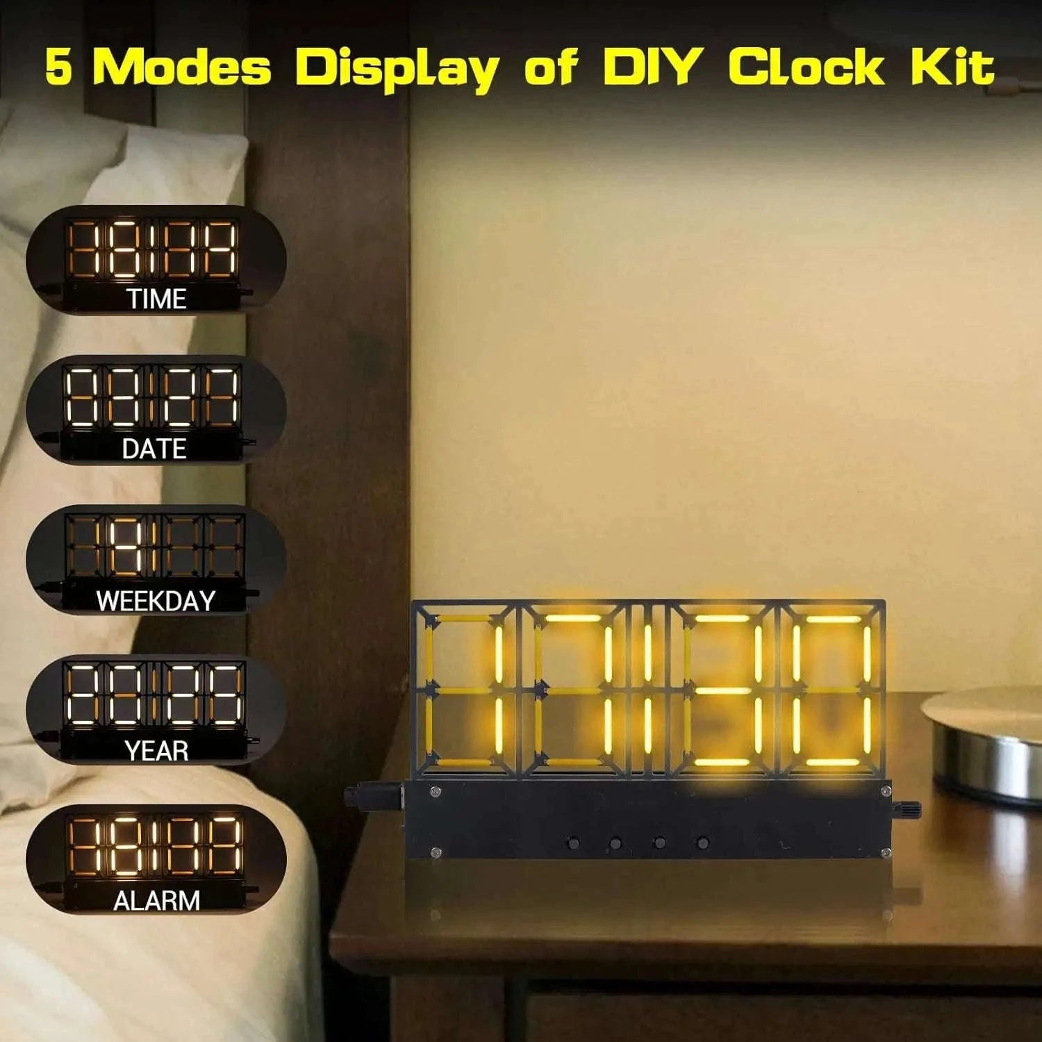 DIY Digital Alarm Clock Soldering Kit with Adjustable LED Display-Default Title