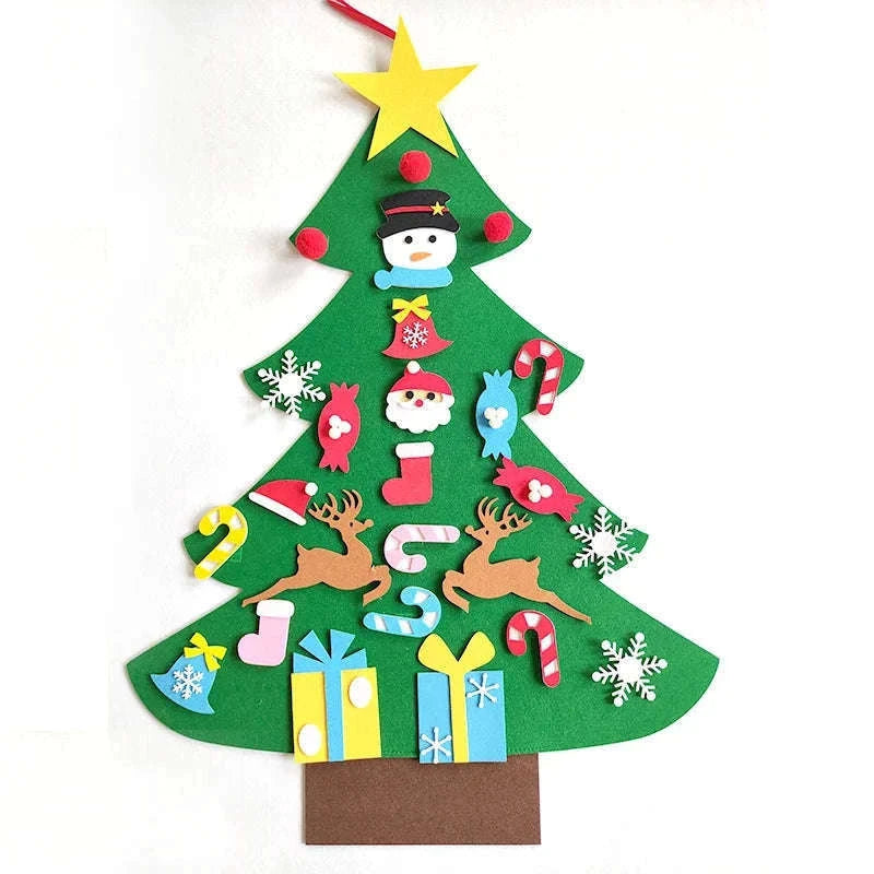 DIY Felt Christmas Tree for Kids with Reusable Ornaments-PB-32pcs   5M light / 1M