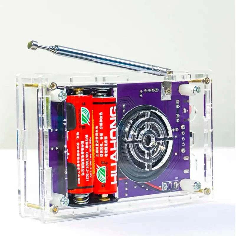 DIY FM Radio Electronic Kit 87-108MHz Adjustable Frequency Digital Display Soldering Project Practice Solder RDA5807S-HU 017B With Shell / China Mainland