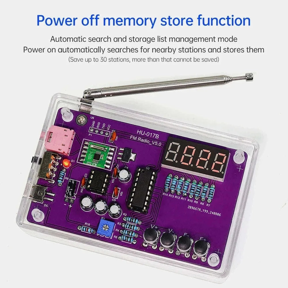 DIY FM Radio Electronic Kit with Digital Display-HU 017B With Shell / China Mainland