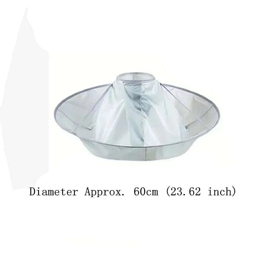 DIY Hair Cutting Cloak Umbrella Design Cover, Foldable Waterproof, 60cm-Silver