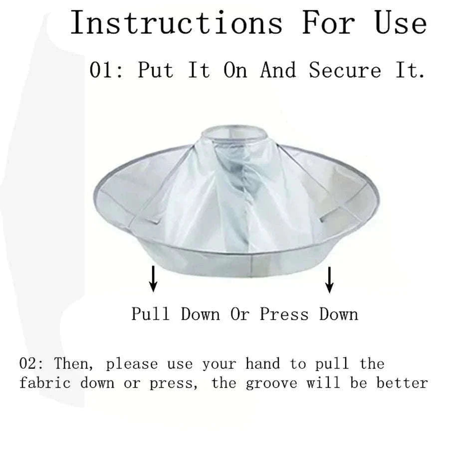 DIY Hair Cutting Cloak Umbrella Design Cover, Foldable Waterproof, 60cm-Silver